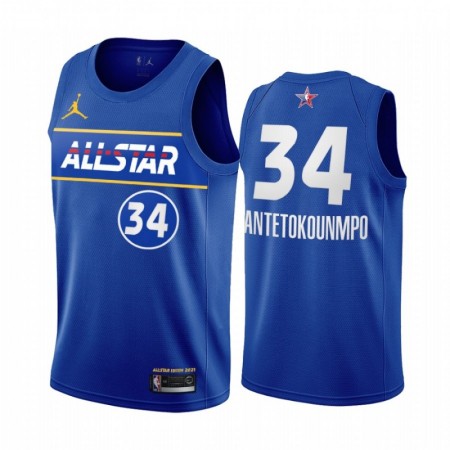 Herren NBA Milwaukee Bucks Trikot Giannis Antetokounmpo 34 2021 All-Star Jordan Brand Blau Swingman